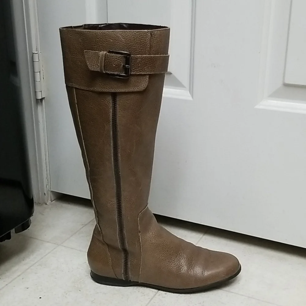 ENZO ANGIOLINI Tall Boots Olive-Gray leather zayra